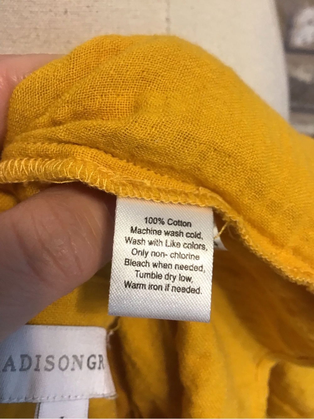 MADISON GREY Women's Mustard Gauze Sleeveless Collared Midi Dress L - Picture 6 of 6